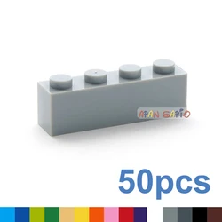 50pcs DIY Building Blocks thick 1x4 16Color Assemblage Educational kids Toys for children Size Compatible With 3010