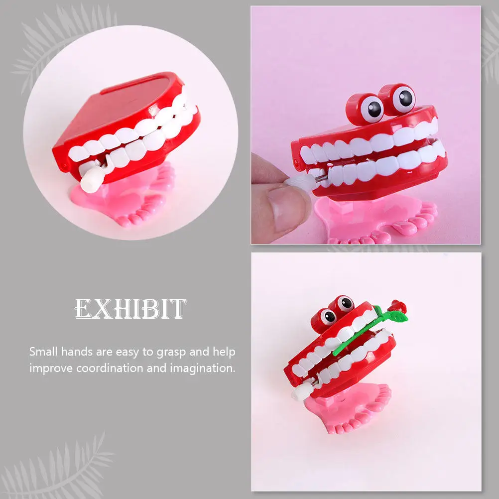 

8Pcs Bright Plastic Wind-Up Chattering Teeth Creative Kids Walking Coordination Learning Plaything Wind-Up Teeth Toys
