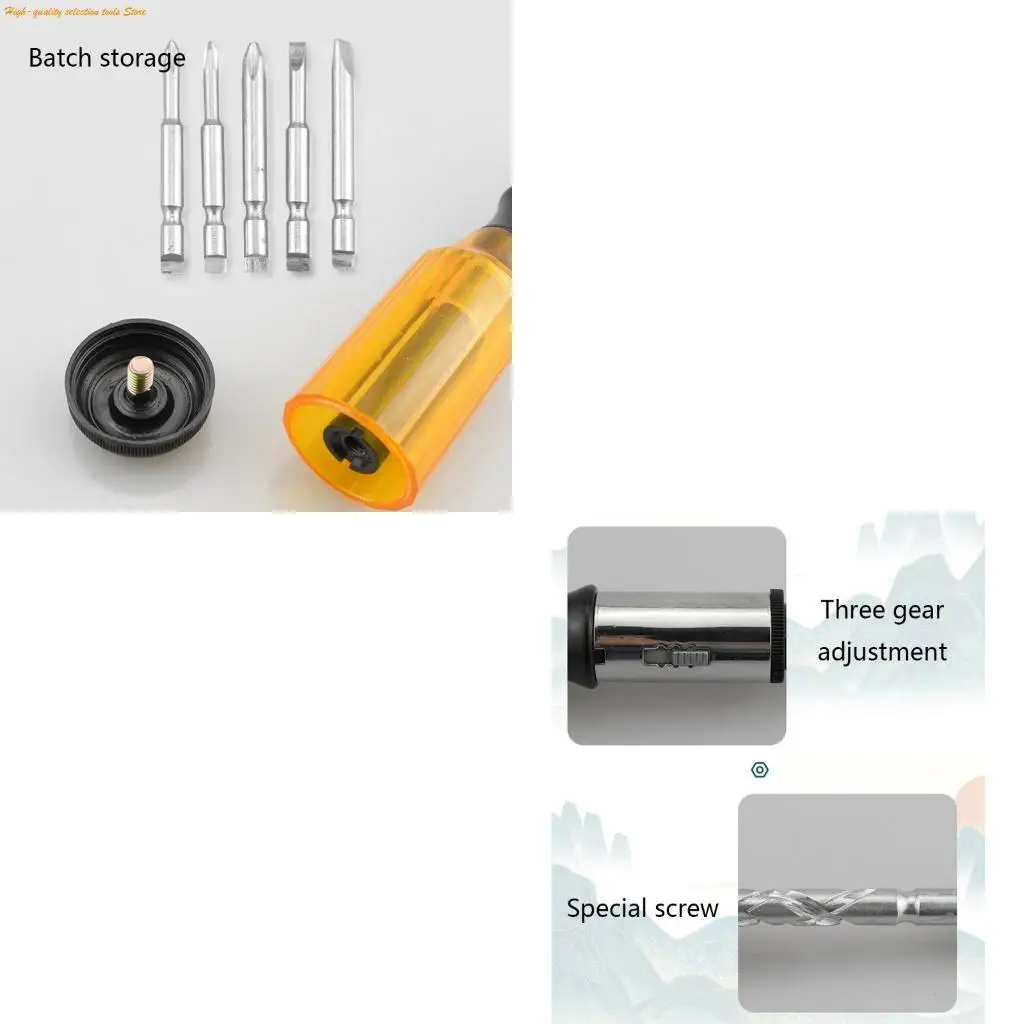 203F Screwdriver Set Push Pull Ratchet Screwdriver Set 5 in 1 Screwdriver Bit Set Sleeve Driver Bit-Holder Ratchet Socket