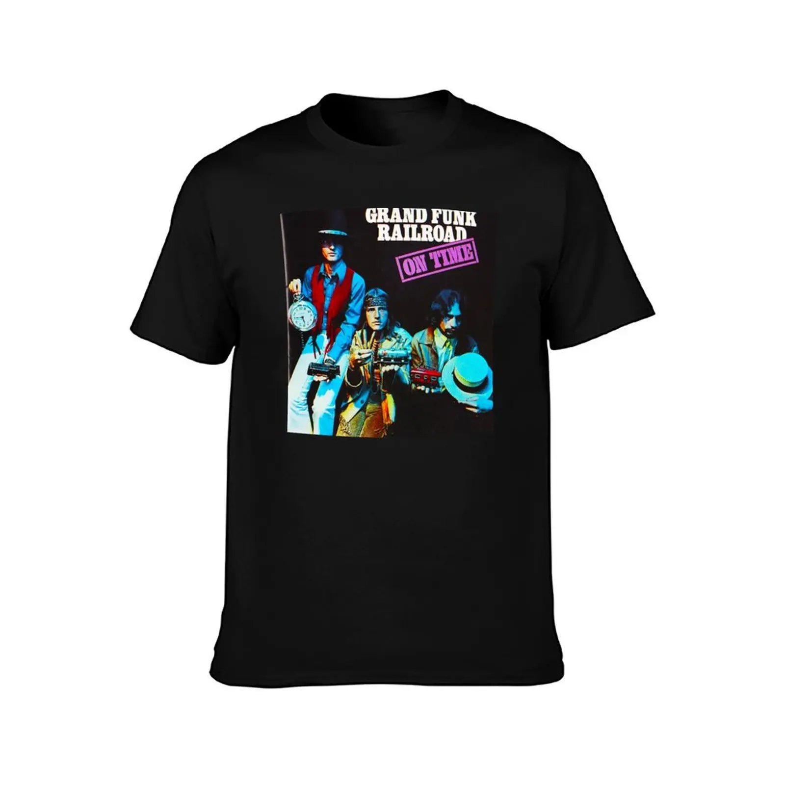 Grand Funk Railroad On Time T-Shirt Summer Casual Cotton Tee Oversized Streetwear Tops Vintage Graphic Print 100% Cotton