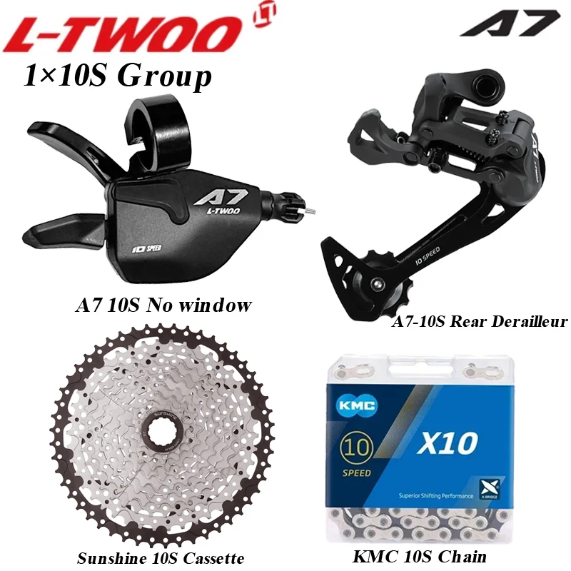 LTWOO A7 1x10 Speed MTB Groupset Shift Lever Rear Derailleur KMC X10 Chain Sunshine 10S 11-36/40/42/46/50T Cassette Bike Part