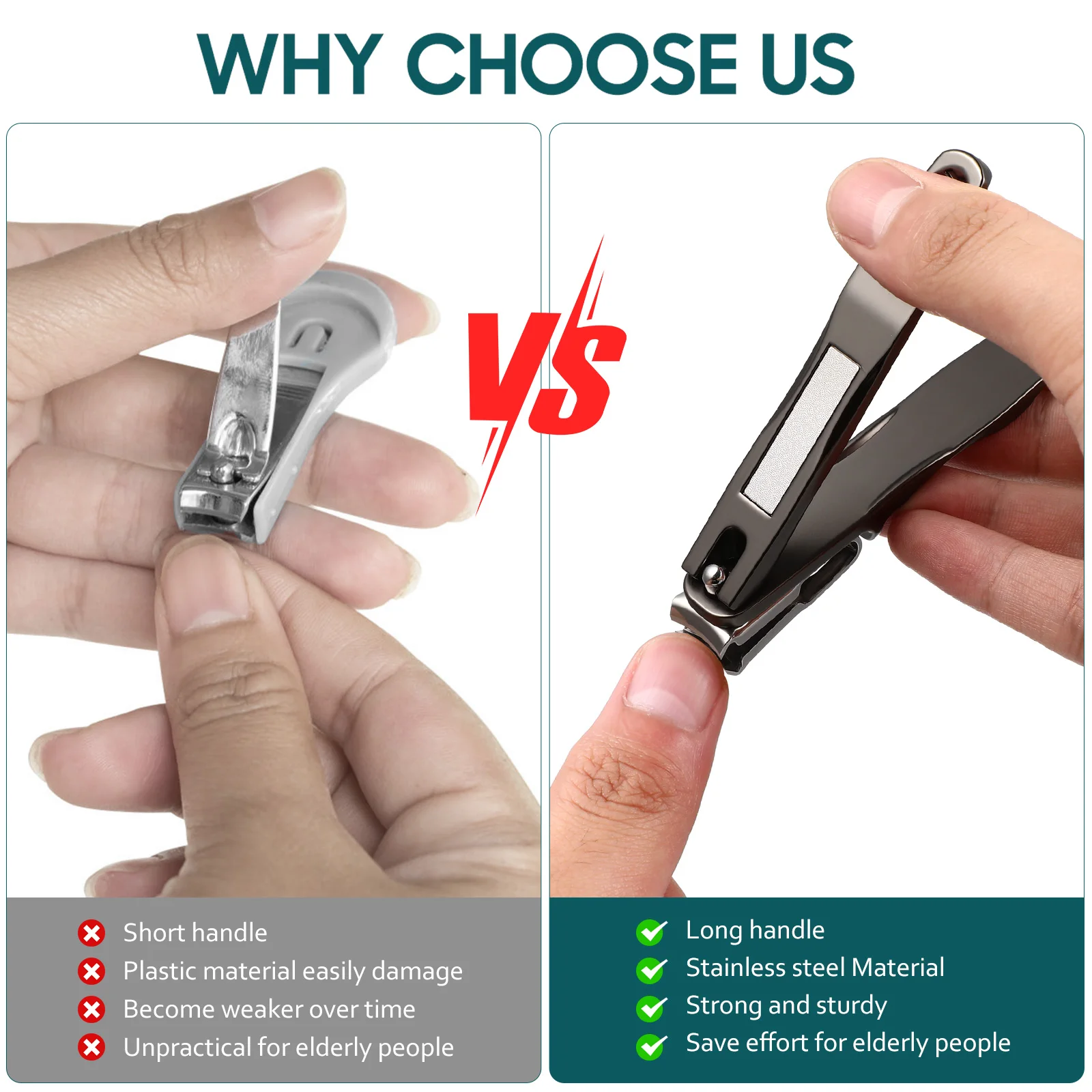 

Rotary Nail Clipper Black Long Handle Stainless Steel Large Opening Curved Shape Trimmer Manicure Fingernail Clippers For Home