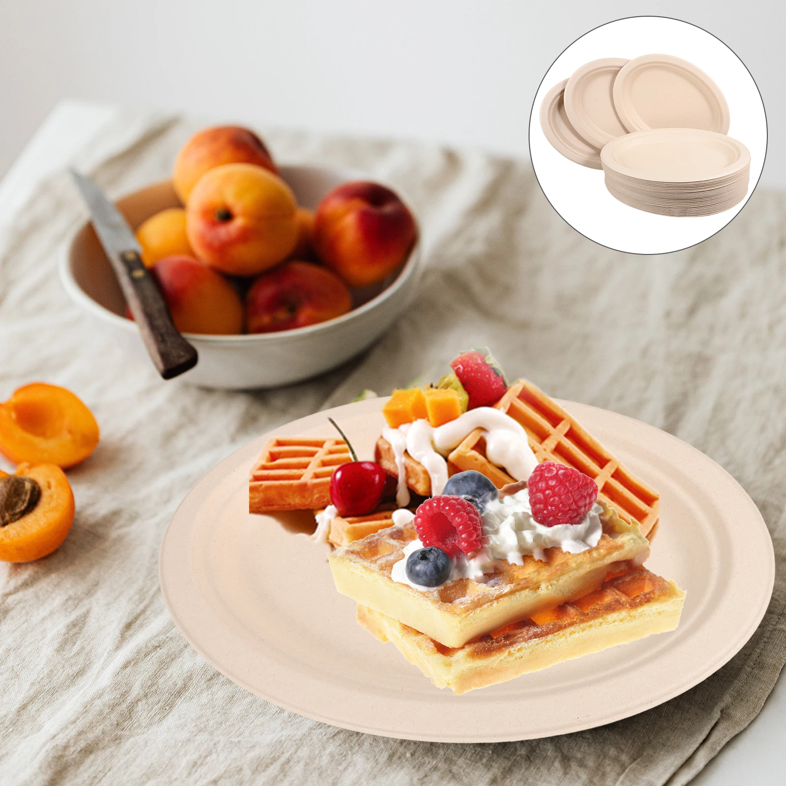 

50pcs Oval Paper Plates Party Cake Platter Disposable Dessert Plate Festival Food Tableware Round Party Dinnerware