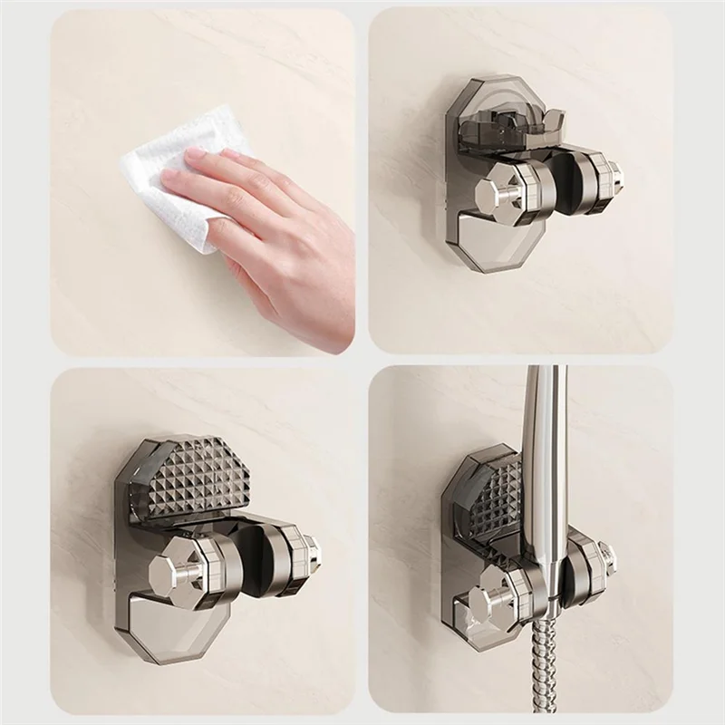 【Superdeals】Adjustable Shower Heads Holder Adjustable Showerhead Wall Mounted Suction Bracket No Drill Required Suction Cup Wall