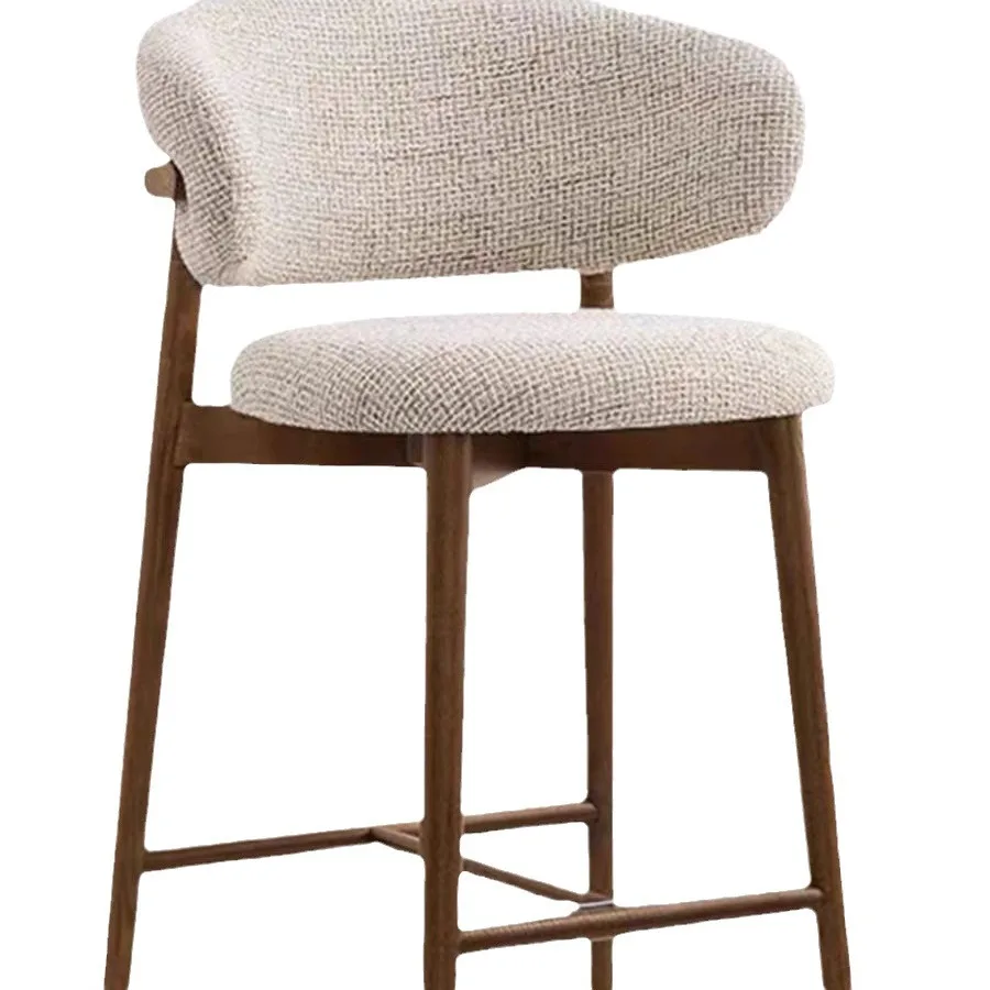 # Modern Nordic Solid Pine Wood Bar Chair Small Dining High Chair with Backrest for Household Hotel or Restaurant Casual Style