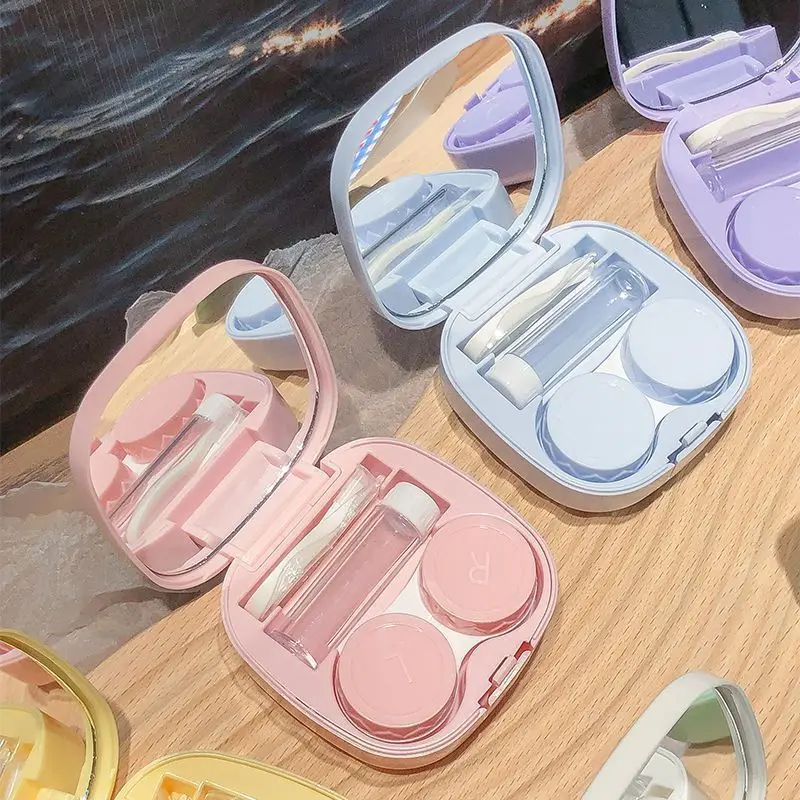 Kontaktlinsenbehälter Tragbares Einfaches Design mit Spiegel Reise-Kontaktlinsen-Set für Täglichen Gebrauch Aufbewahrungsbox für Brillen – Detail 6