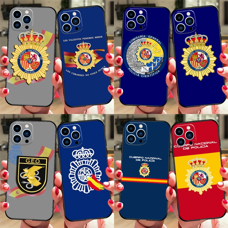 Spain National Police logo For OPPO Reno 15 F 14 13 12 11 10 Pro 12F 13F 7 8 Lite OPPO Find X8 X5 X6 Pro X9 Ultra Case