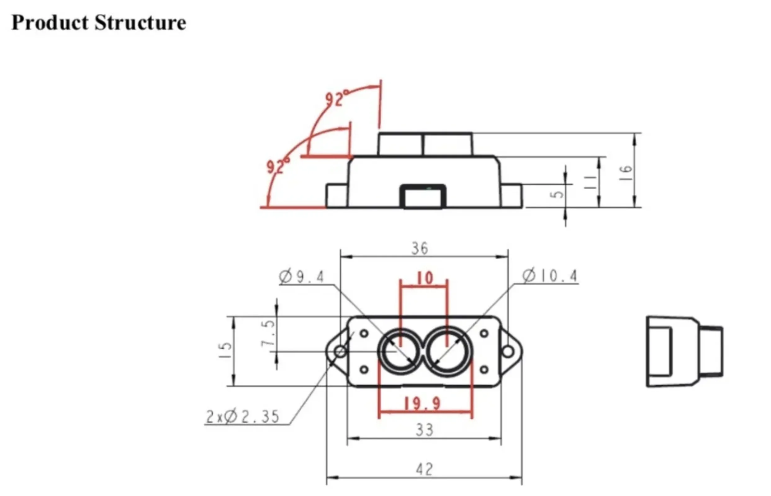 Benewake-Lidar Range Finder Sensor, Ponto Único Micro Ranging Módulo para Arduino Pixhawk, TFmini-S, TFmini Plus, UART I2C