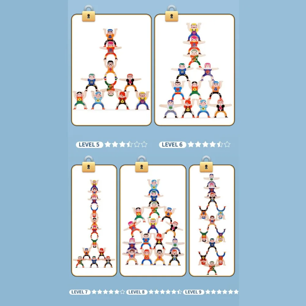 Regalo bambola di equilibrio in plastica fai da te Strongman blocchi di costruzione interazione genitore-figlio impilabili blocchi alti bambini bambini