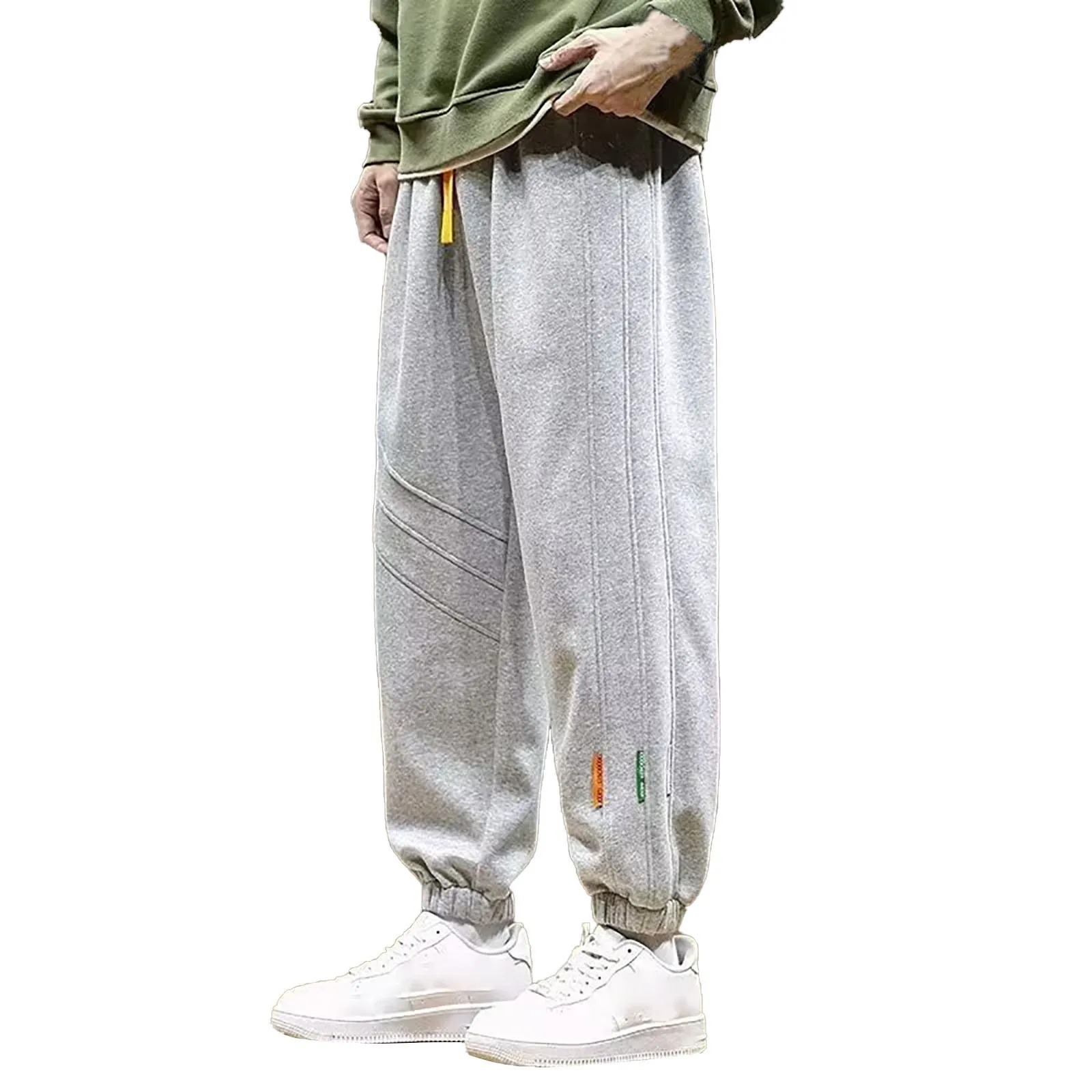 

Spring Summer Black Grey Sweatpants Men Joggers Ankle-Length Baggy Harem Pants Male Casual Cotton Sweat Trousers Plus Size