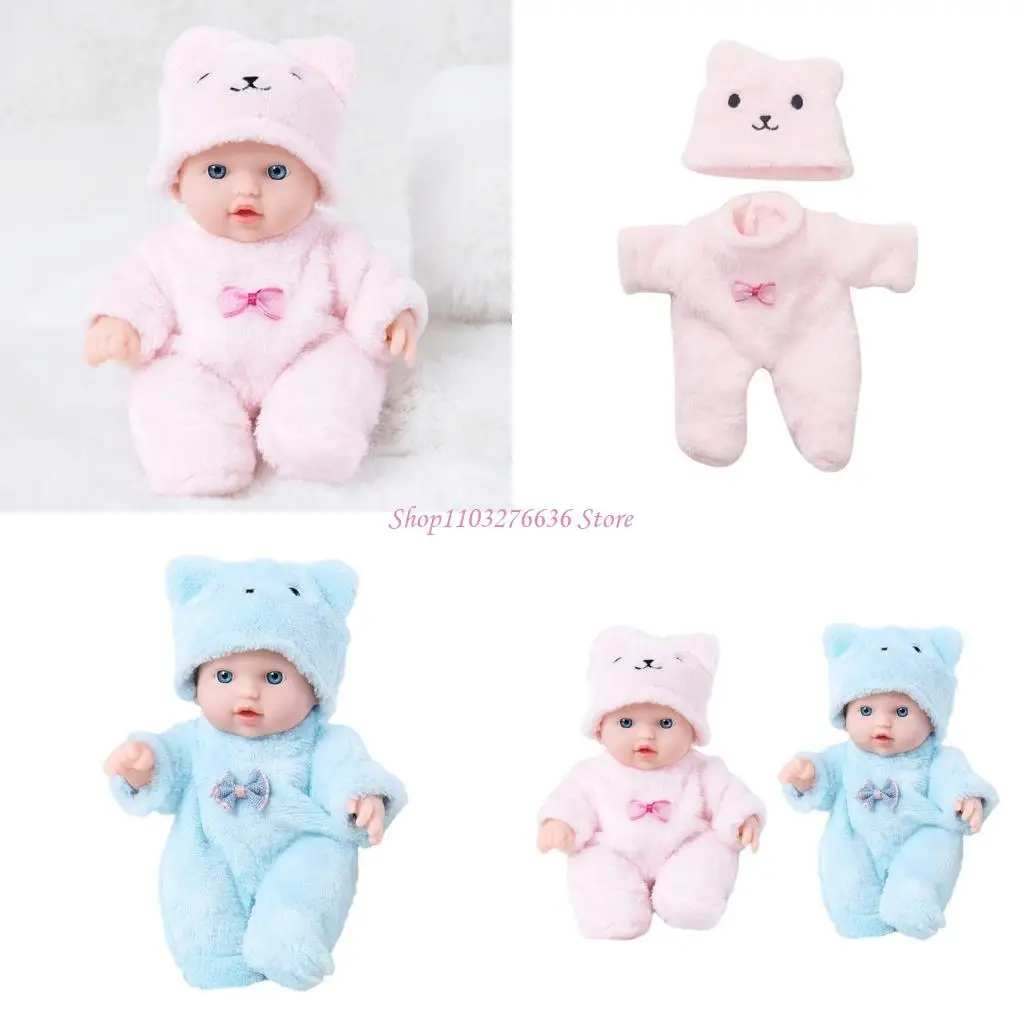 

R6FD Waterproof Baby Dolls Life Like Toy Caucasian Girl Doll Toddlers Cuddle Toy 20cm