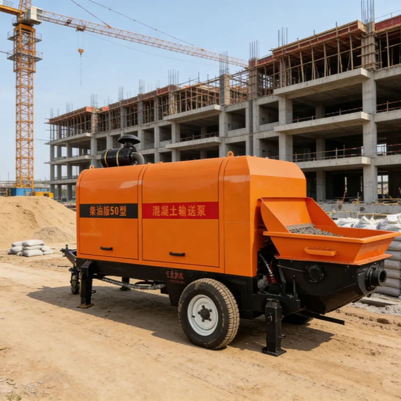 HBT30 New Portable Small Electric Concrete Pump Motor High Efficiency 30 M/H Productivity 50-80M Vertical 200M Horizontal