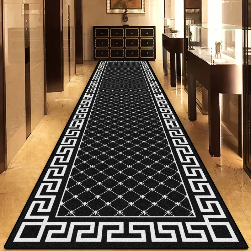 VIKAMA Light Luxury Herringbone Rug Stain-resistant and Machine-washable Living Room Sofa Mat Hallway and Corridor Rug Home Deco