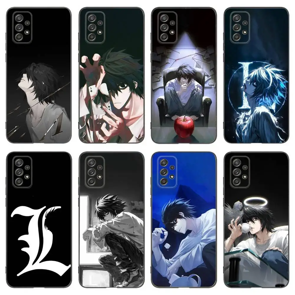 

L Lawliet D-Death N-NoteS Phone Case For Samsung Galaxy A13,A21s,A22,A31,A32,A52,A53,A71,A80,Soft Black Shell
