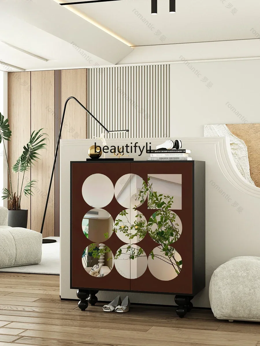 

K185 Shoe Cabinet Home Doorway Entrance Cabinet Integrated Lacquer Painting Locker Home Double Door Storage Cabinet