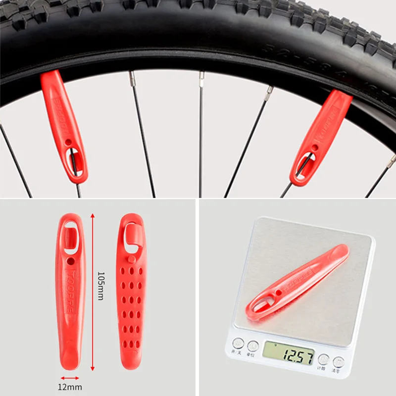 TOOPRE-palanca de neumático de bicicleta, herramienta de reparación de rueda ultraligera, cuchara de neumático de bicicleta de montaña y carretera,