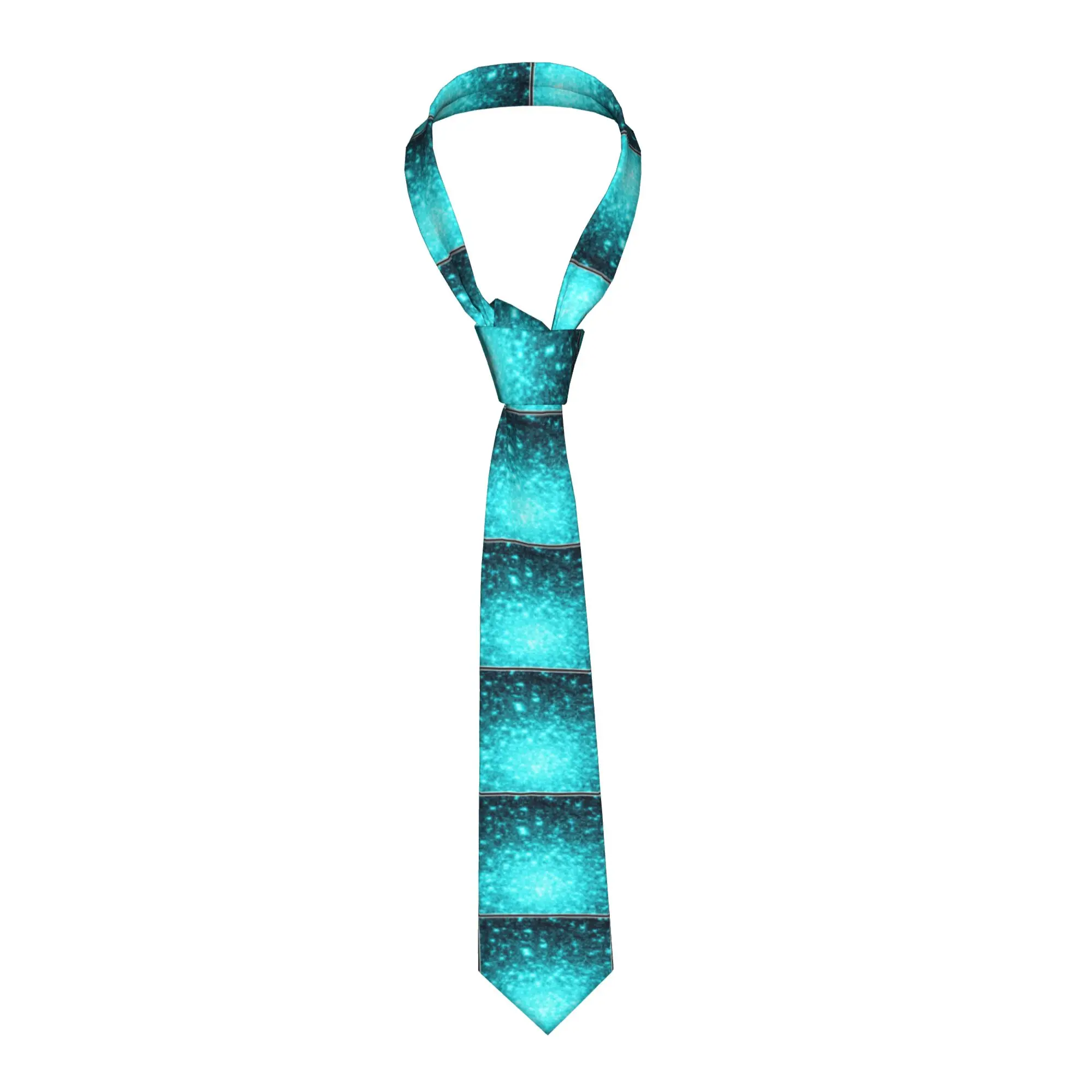 Fashion Teal Galaxy Sparkle Stars Ombre Tie for Wedding Custom Men  Neckties