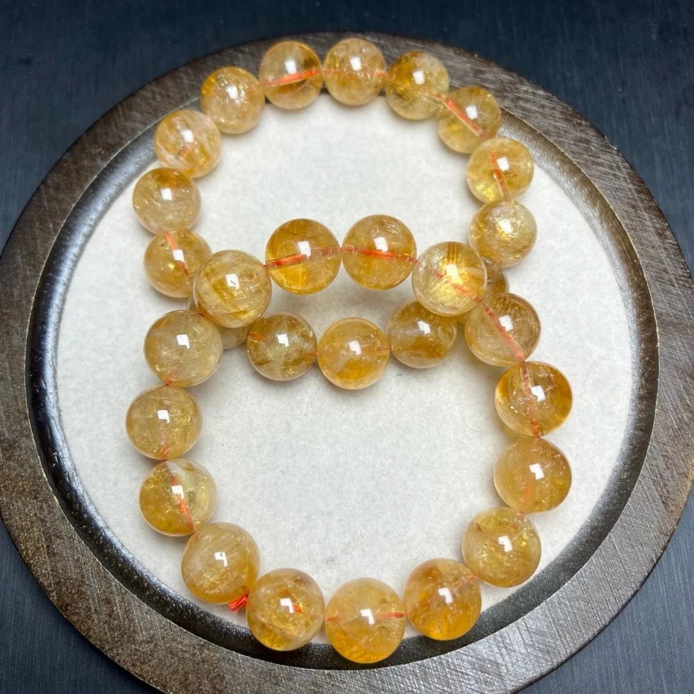 

Natural Yellow Citrine Tower Quartz Bead Bracelet Women Reiki Healing Strand Bangles Jewelry For Female Gift 1PCS
