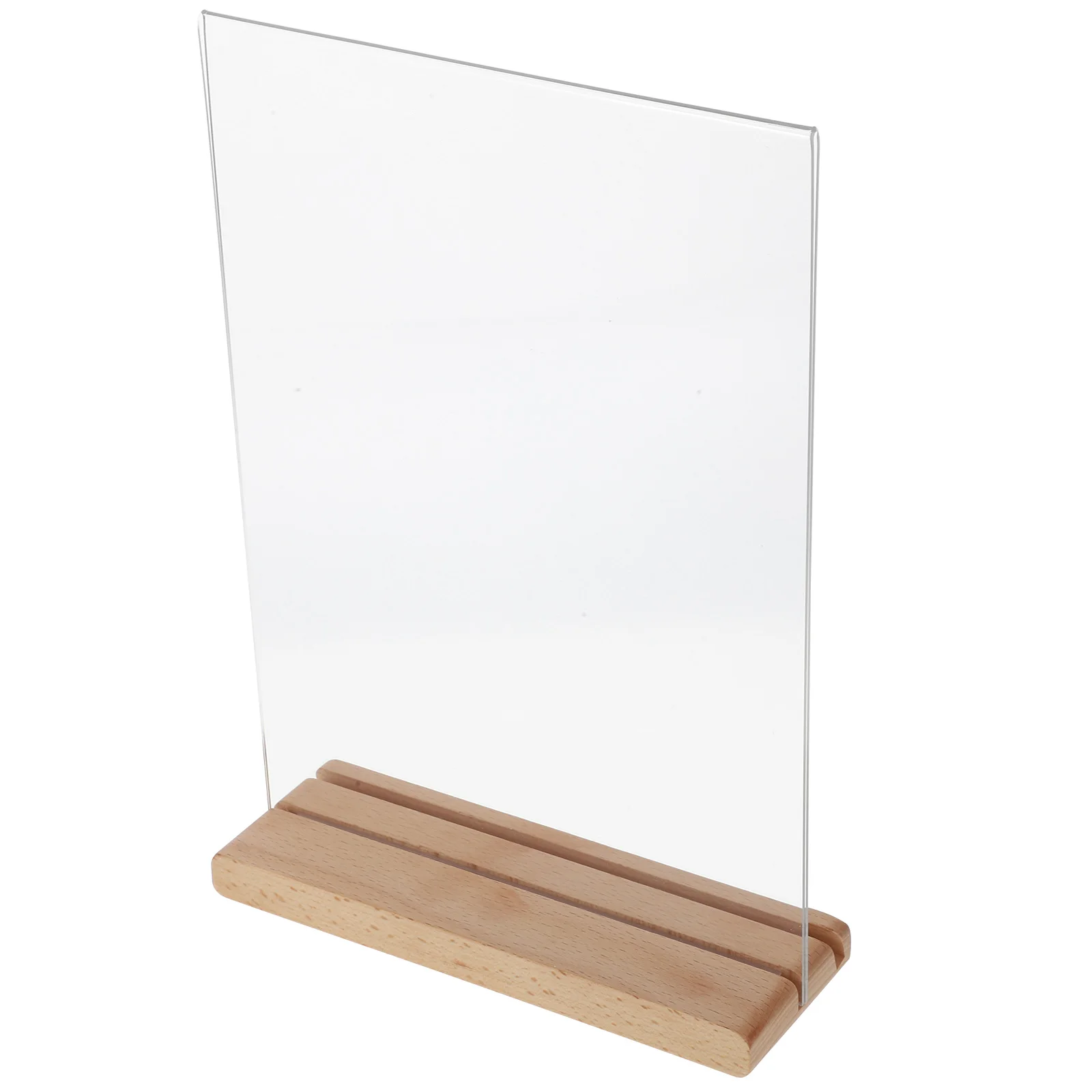 Akrylowy Stojak na Tabliczki 210x297mm Grube Drewniane Podstawy Ekspozycyjne na Plakaty Meny Materiały Promocyjne Restauracja Kawiarnia Księgarnia