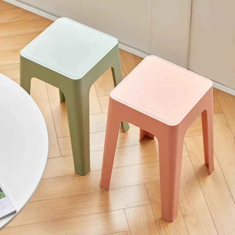 Rattan Stool Dining Furniture Home Aesthetic Folding Foot Plastic High Kitchen Luxury Design Sgabello Pieghevole Home Furniture