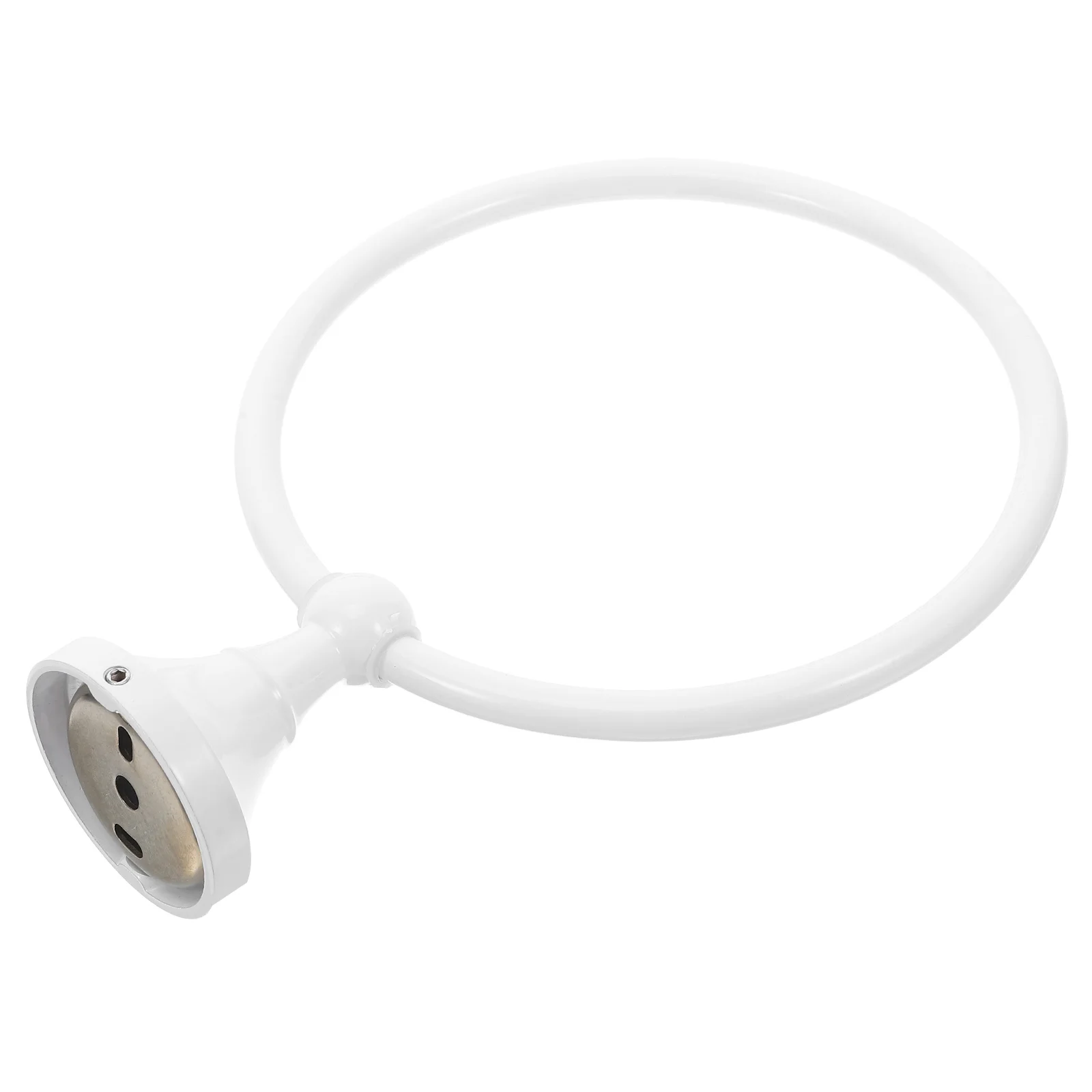 

Brass Material White Round Ring Bathroom Decor Durable Towel Rack Brushed Finish For Home Hotel School Toilet Towel