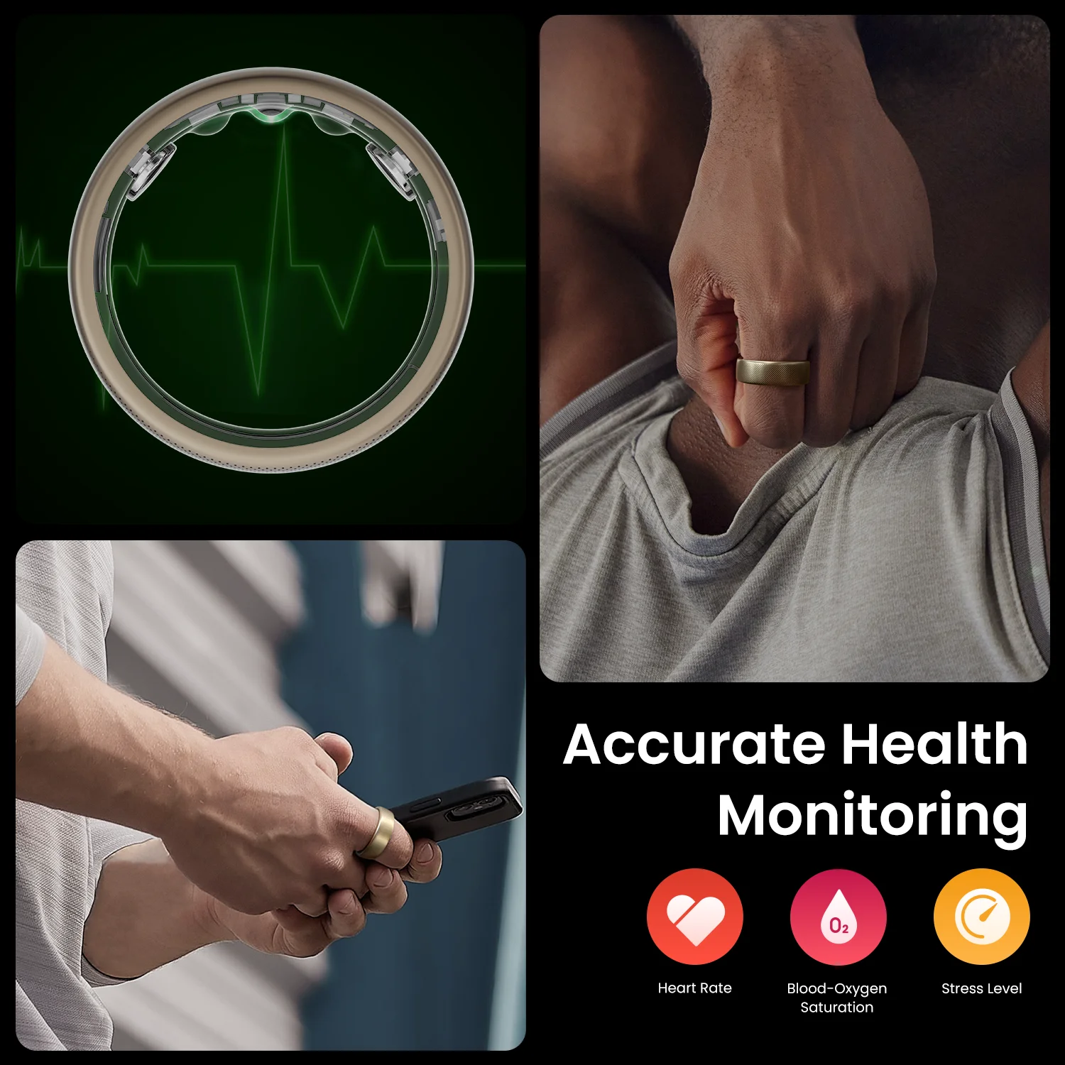Amazfit Helio Ring 30m Freediving Support Stainless Steel & Mud-resistant Design Route Navigation 2.6mm  Super Slim  Readiness