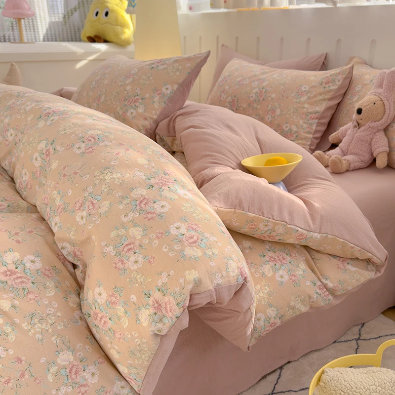 Soft Duvet Cover Floral Style Quilt Cover Single/Double/Queen Size Blanket Covers Home Bedding 이불커버 (Pillowcase Need Order)