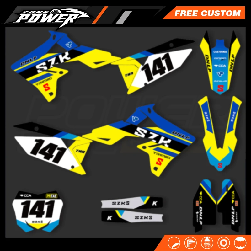 

Powerzone Motorcycle Fairing Graphics For RMZ250 2019 2020 2021 2022 For Suzuki RMZ450 RMZ 450 18-22 Decals Sticker Kits for