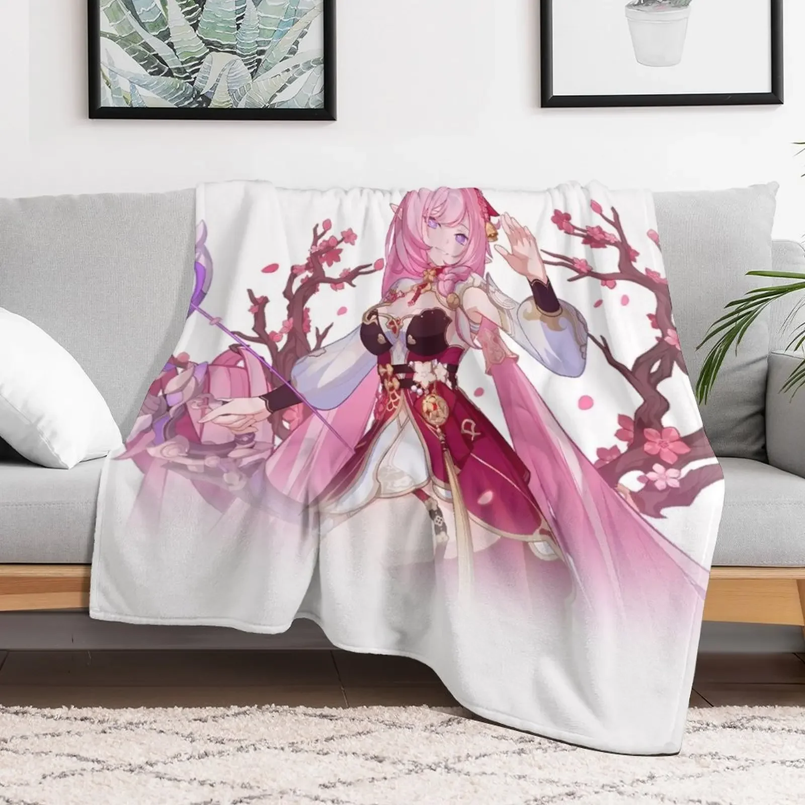 Honkai Impact 3rd Elysia Herrscher of Human Ego Peachy Spring Throw Blanket Polar warm for winter Stuffeds Blankets