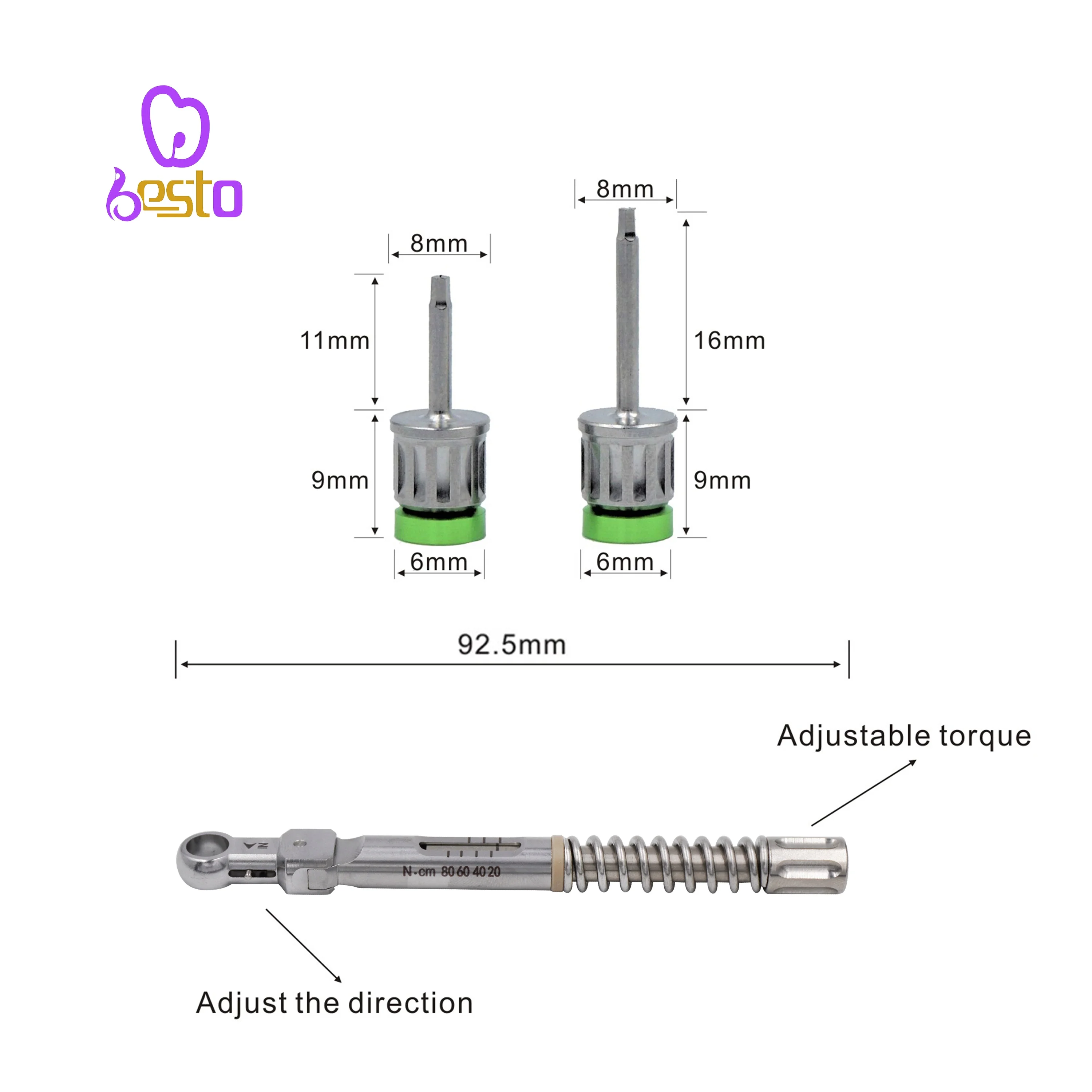 16 pz Cacciaviti den tal Kit universale Strumento per im plantologia 80N.cm den tal Chiave dinamometrica universale per im plant