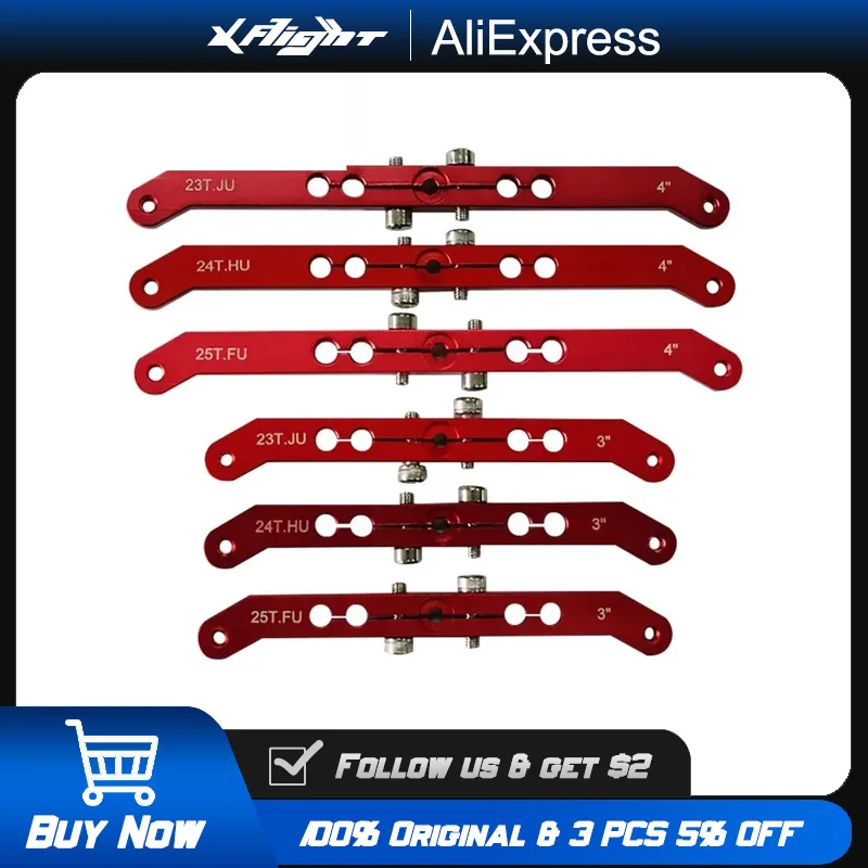 Алюминиевый сервопривод XFlight с ЧПУ 23T/24T/25T для JR Hitec Futaba, двойной рычаг 3-4 дюйма, детали радиоуправляемого самолета