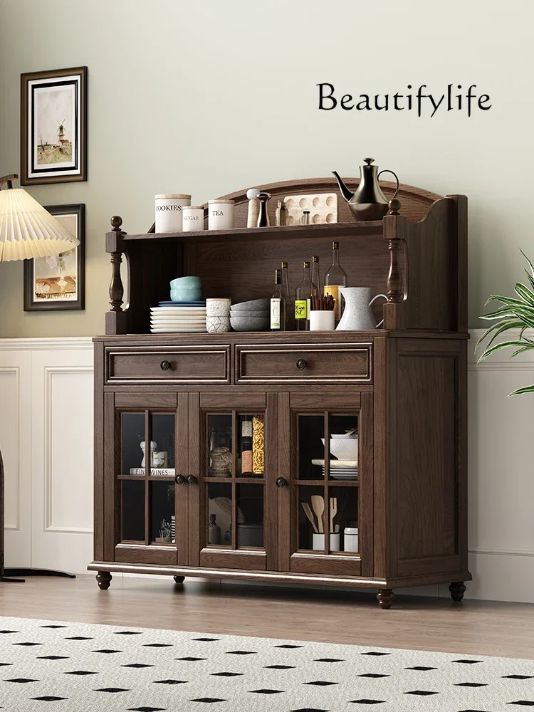 muebles para hogar American Country Solid Wood Sideboard Cabinet Solid Wood Wall Integrated Living Room Storage Rack Locker