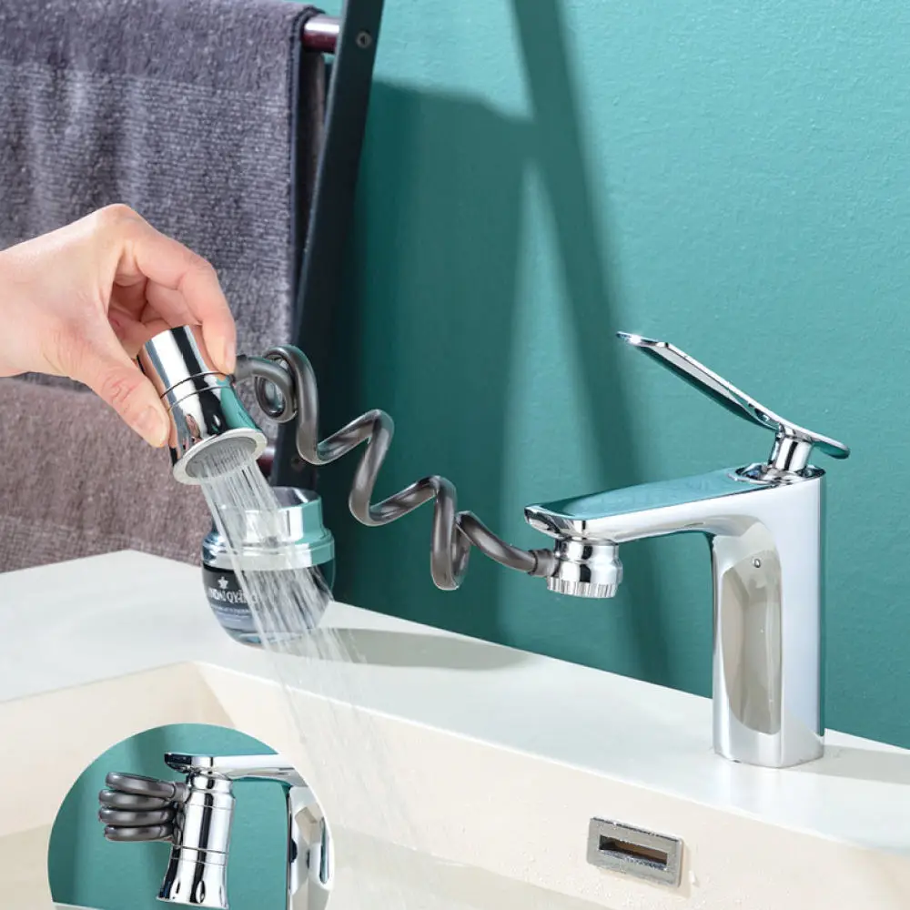 Kitchen Faucet Extender Rotatable Sprayer Head Flexible Pull Out Extension Aerator Anti Splash Shower Nozzle For Sink Wash