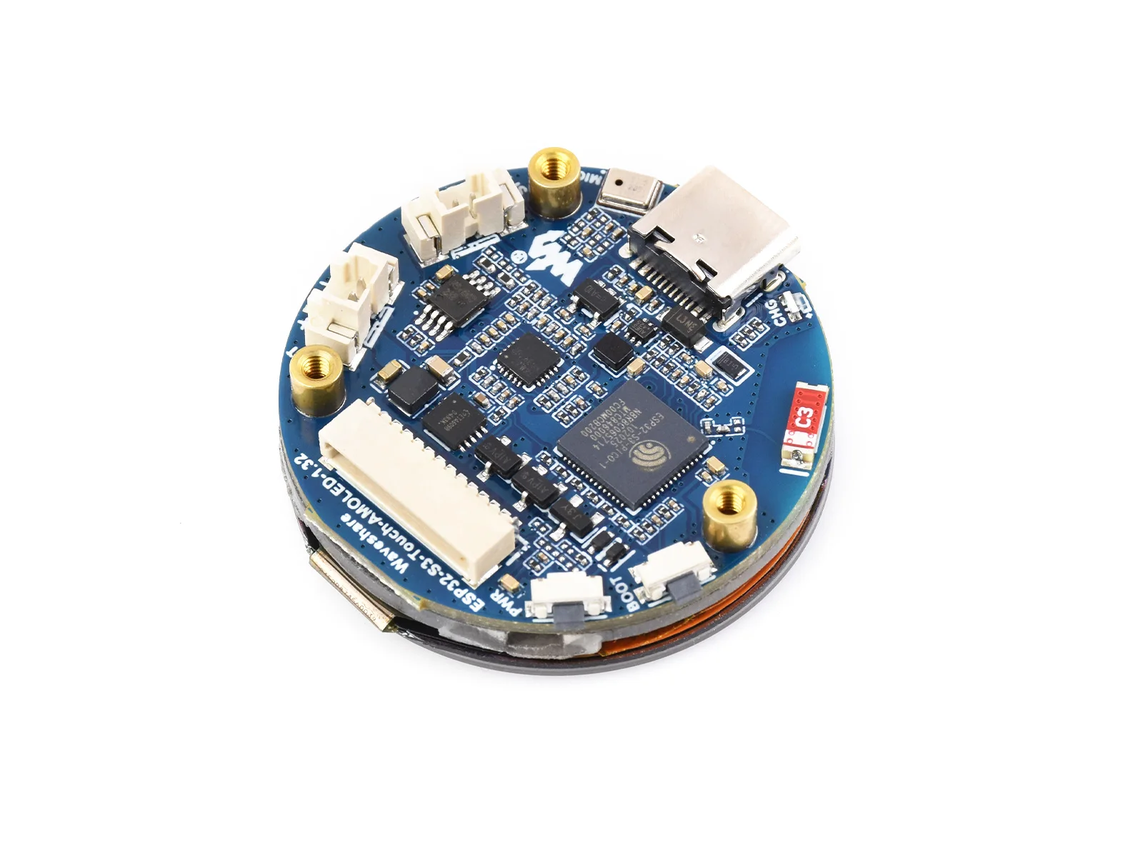 Waveshare ESP32-S3 1.32-calowy Okrągły Wyświetlacz Dotykowy AMOLED, Płytka Rozwojowa, 466×466 Pikseli, QSPI, Obsługuje Wi-Fi i Bluetooth 5 — zdjęcie produktu 5