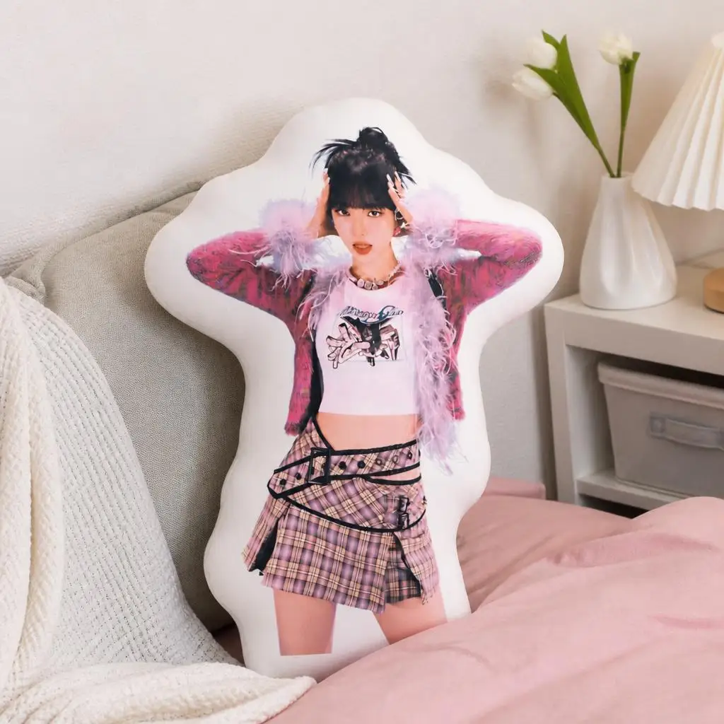Karina Korean Kpop Idol Shaped Pillow Irregular Stuffed Cushion Throw Pillow for Sofa Bedroom Home Decor Accent Fan Gift