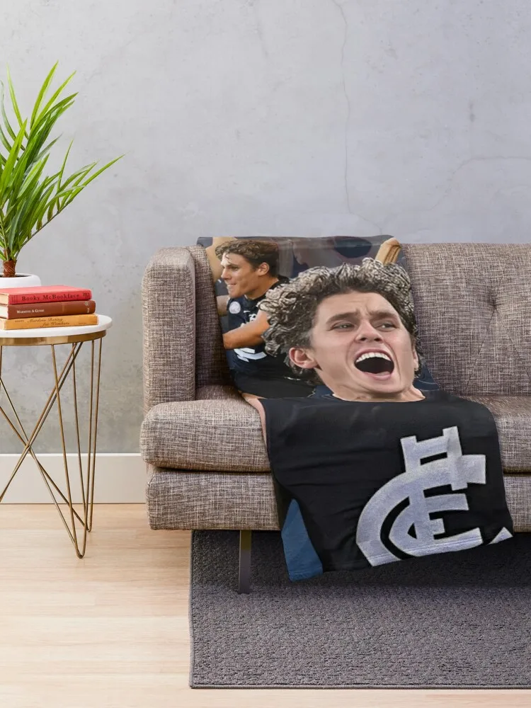 Charlie Curnow Carlton Football Club AFL Player Throw Blanket halloween Winter beds warm for winter Blankets