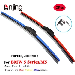 LNJING Colorful Wiper Blades For BMW 5 M5 518d 520d 520i 525d 528i 530i 535d 535i 550d 550i F10 F18 2009 2011 2015 2016 2017