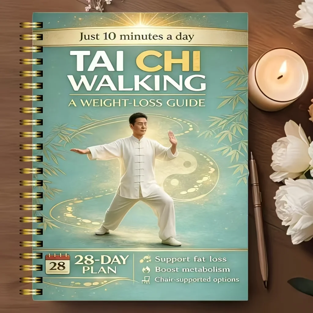Tai Chi Walking Weight Loss Method Notebook with Reserved,for Joint Friendly Low-intensity Exercise and Balance Training Plans