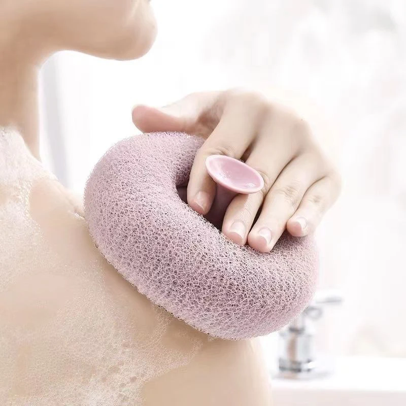 1pc Mesh Bath Sponge Ball With Suction Cup Body Shower Cleaner Massage Bubbler Bathroom Tools