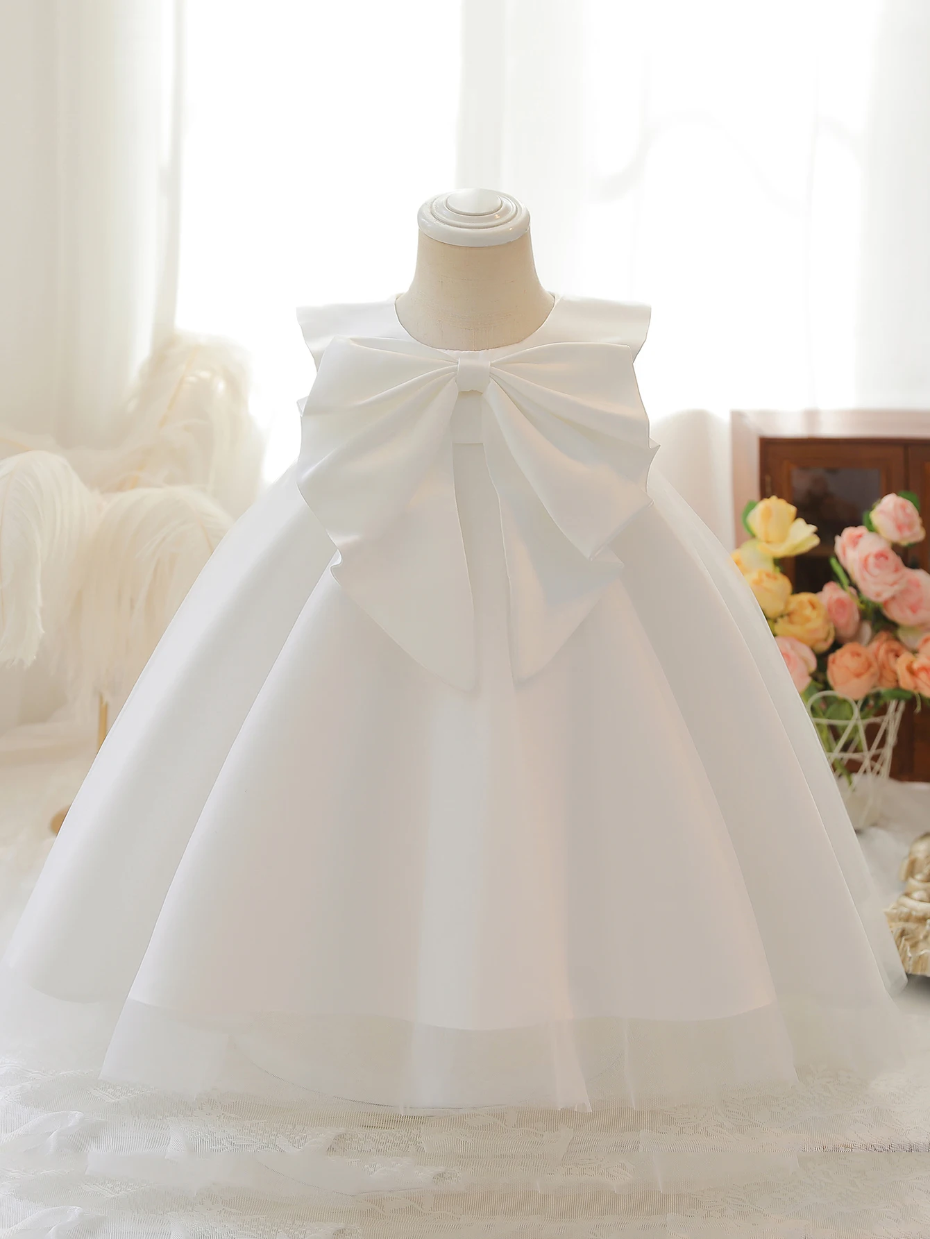 Fashion Flower Girl Dress Princess Baby Girls Clothes Children Kids Girl Dresses Party Birthday Wedding White