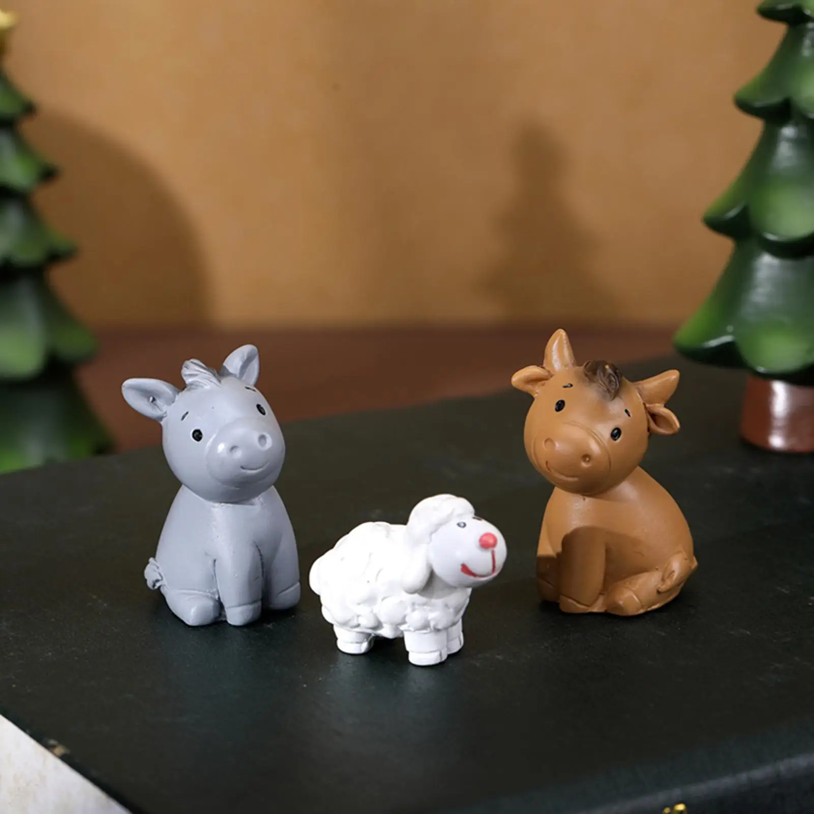 Cute Cartoon Nativity Scene Set Christmas Religious Manger Figurines Nativity Christmas Decorations for Home Desktop Decor