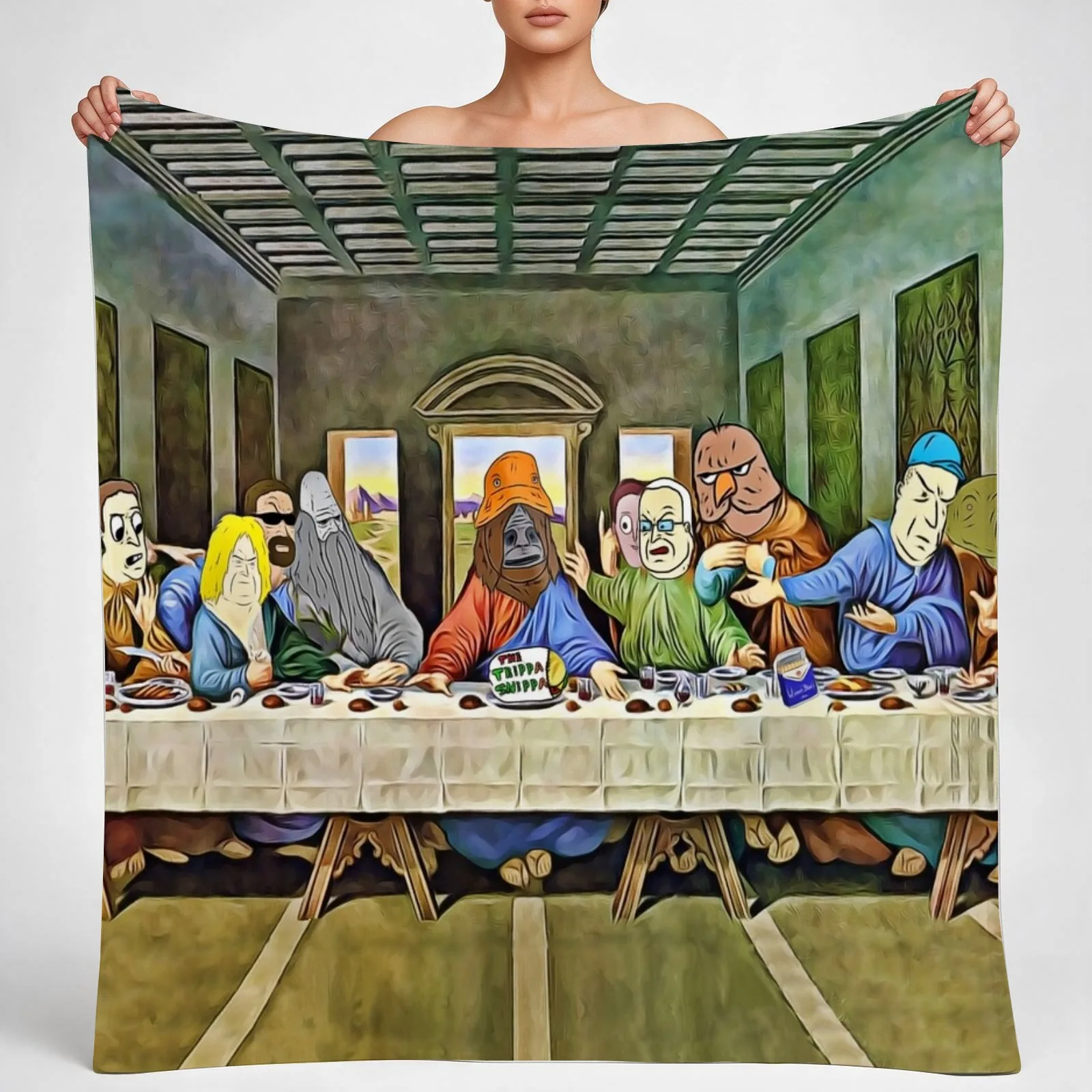 Last Supper of Browntown Throw Blanket couch cozy soft plush fuzzy picnic outdoor blanket