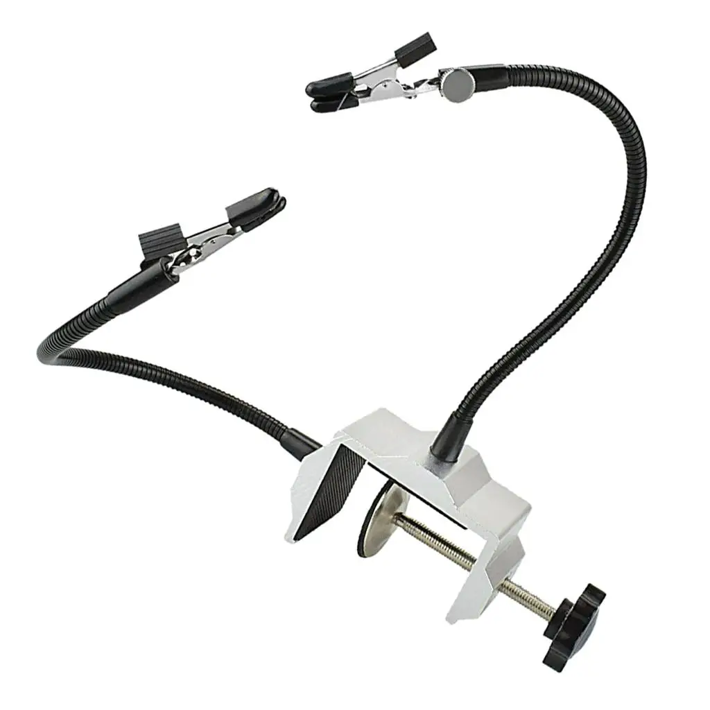 PCB Circuit Board Holder with Flexible Alligator Clips Metal Soldering Third Hand Tool for DIY Projects