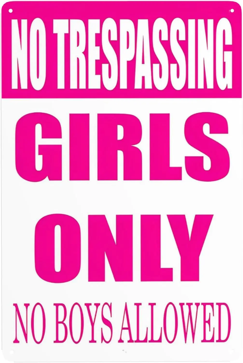 1p,Funny Girls Bedroom Sign No Trespassing Girls Only Wall Decor No Boys Allowed Bedroom Door Metal Tin Sign 12x8 Inches