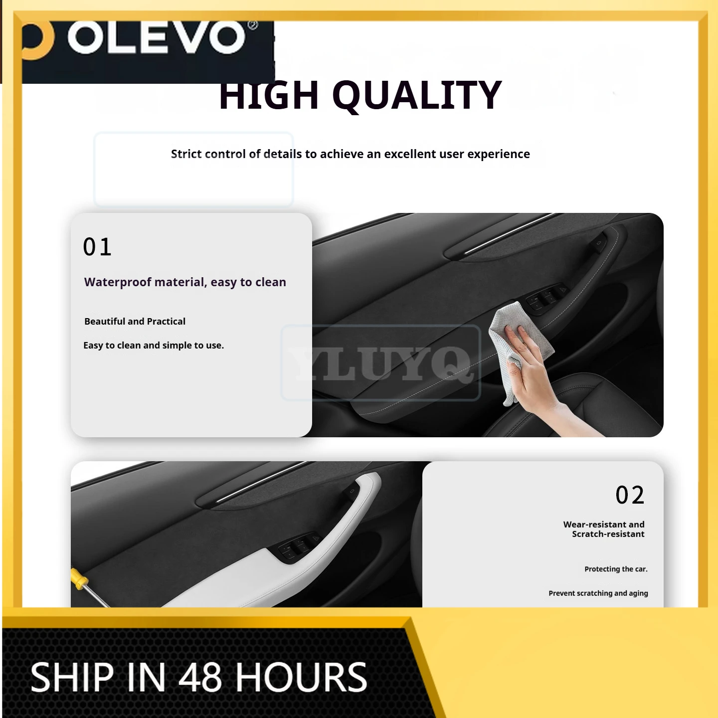 

For Tesla Model Y Door Handle Protective Cover for Model 3 Highland 2025 2026 Leather Interior Modification Accessories
