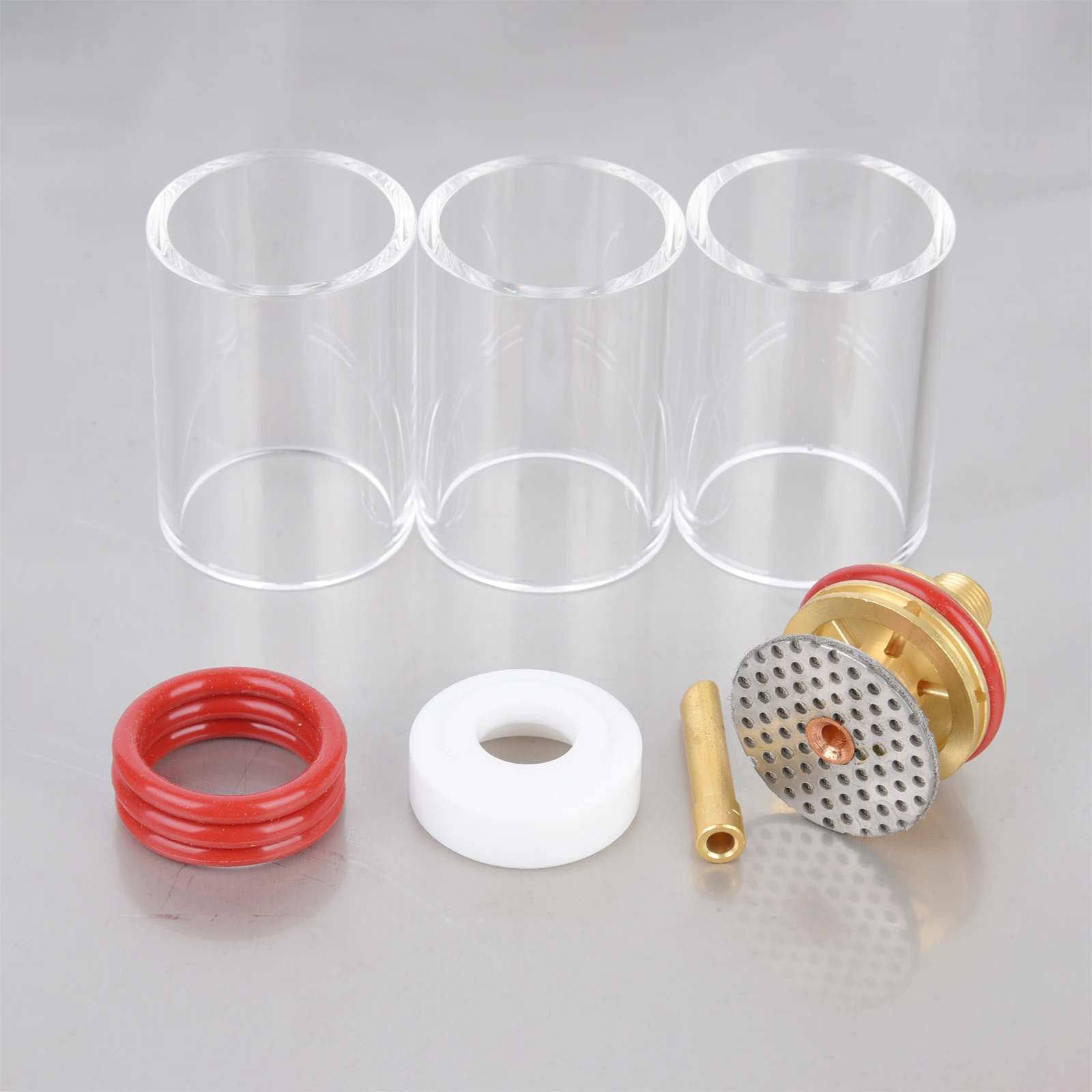 Oversize de Alta Temperatura Copo Filtro Malha Collet Corpo Lente Gás Tig Tocha Kit para Wp17 18 26 Wp9 20 25 11 Peças