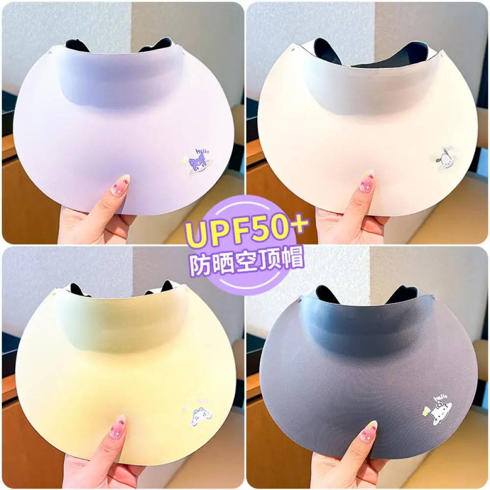

Складная шляпа Sanrio для девочек, летняя бесследная шляпа от солнца с защитой от ультрафиолета, солнцезащитная кепка для велоспорта, солнцезащитные шляпы с широкими полями, пустой цилиндр, подарок