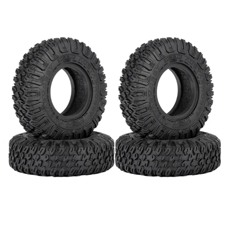 4PCS 85mm 1.55 Metal Beadlock Wheel Rims Tires Set for 1/10 RC Crawler Car Axial Yeti Jr RC4WD D90 TF2 Tamiya,White