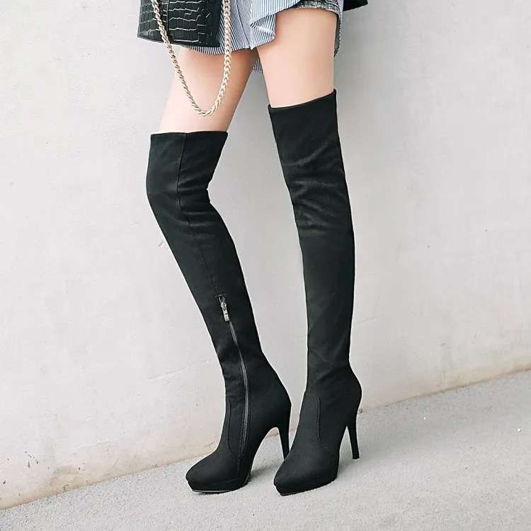 Oversize  Large size Big size womens fashion boots Pointed toe Thin heel boots female women shoes Light Weight