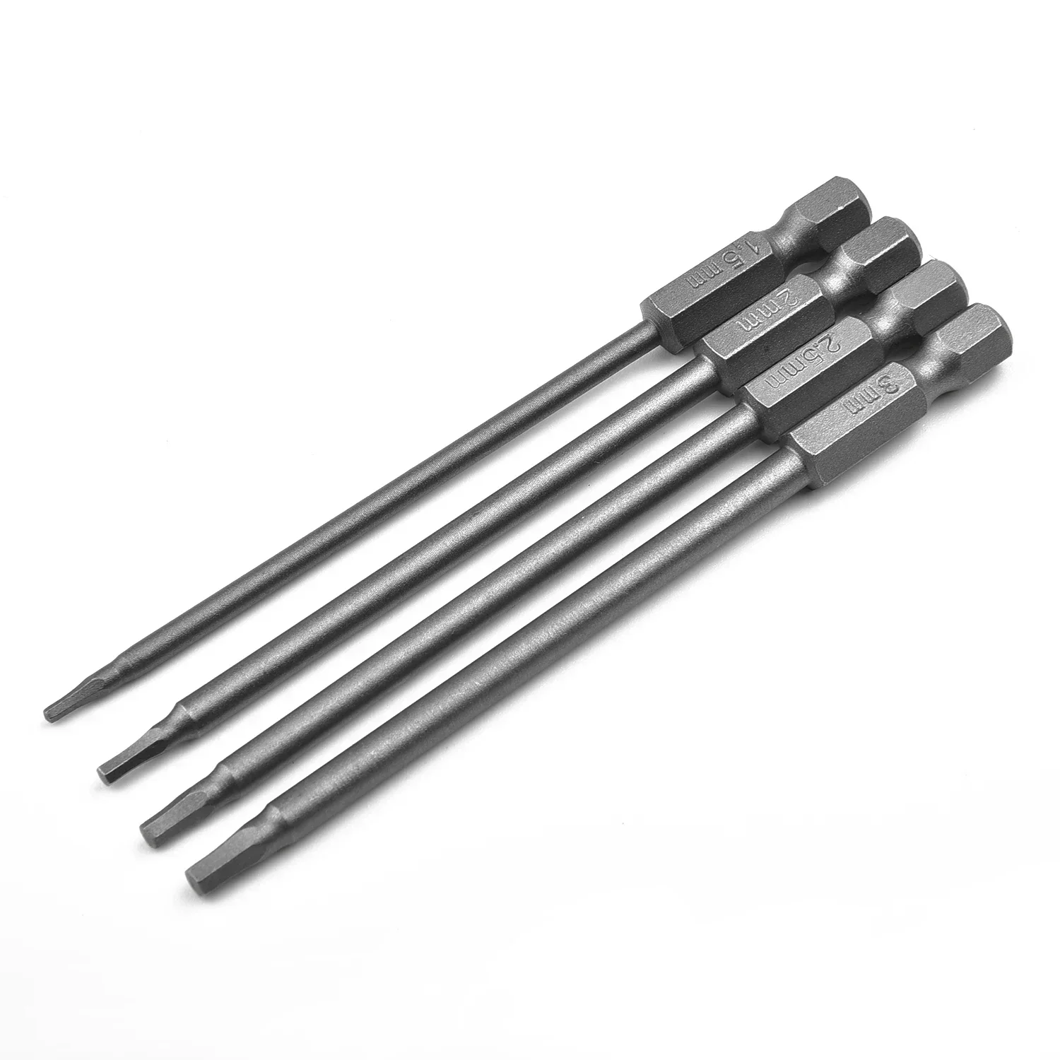 4pcs 1/4 Hex Head Wrench Hex Shank Magnetic Head Screw Driver Quick Connection Screwdriver Bit 1.5/2.0/2.5/3.0mm